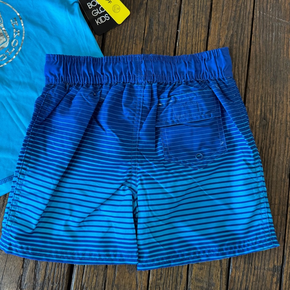 Body Glove NWT Boys Blue Swim Trunk Shorts & Long Sleeve SPF Shirt Set Size 4 - Picture 7 of 9